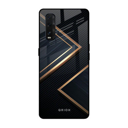 Sleek Golden & Navy Oppo Find X2 Glass Back Cover Online