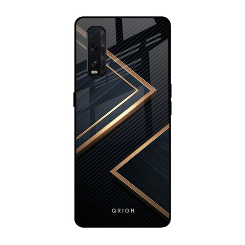 Sleek Golden & Navy Oppo Find X2 Glass Back Cover Online