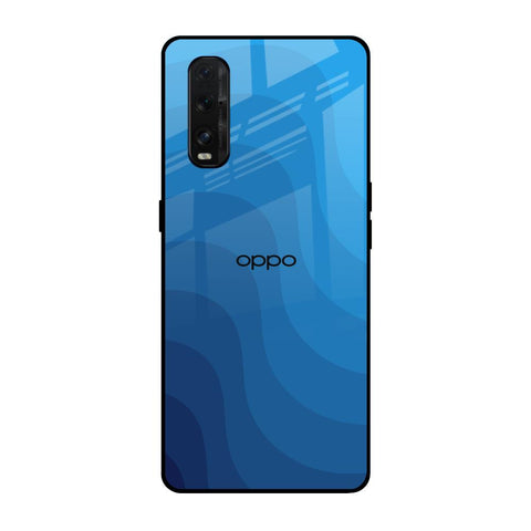 Blue Wave Abstract Oppo Find X2 Glass Back Cover Online