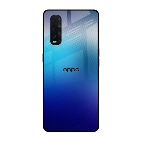 Blue Rhombus Pattern Oppo Find X2 Glass Back Cover Online