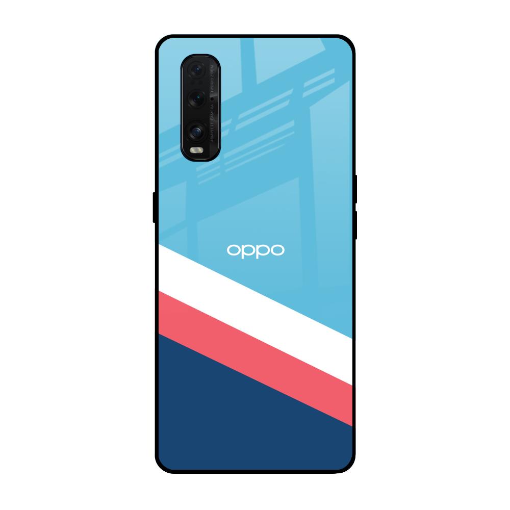 Pink & White Stripes Oppo Find X2 Glass Back Cover Online