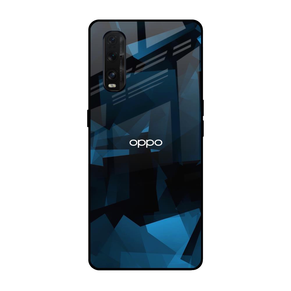 Polygonal Blue Box Oppo Find X2 Glass Back Cover Online