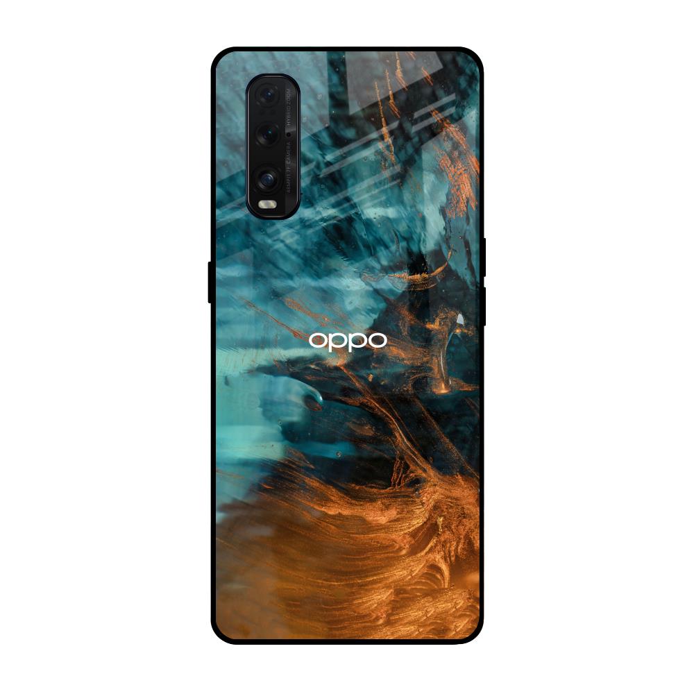 Golden Splash Oppo Find X2 Glass Back Cover Online