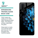 Half Blue Flower Glass Case for Oppo Find X2