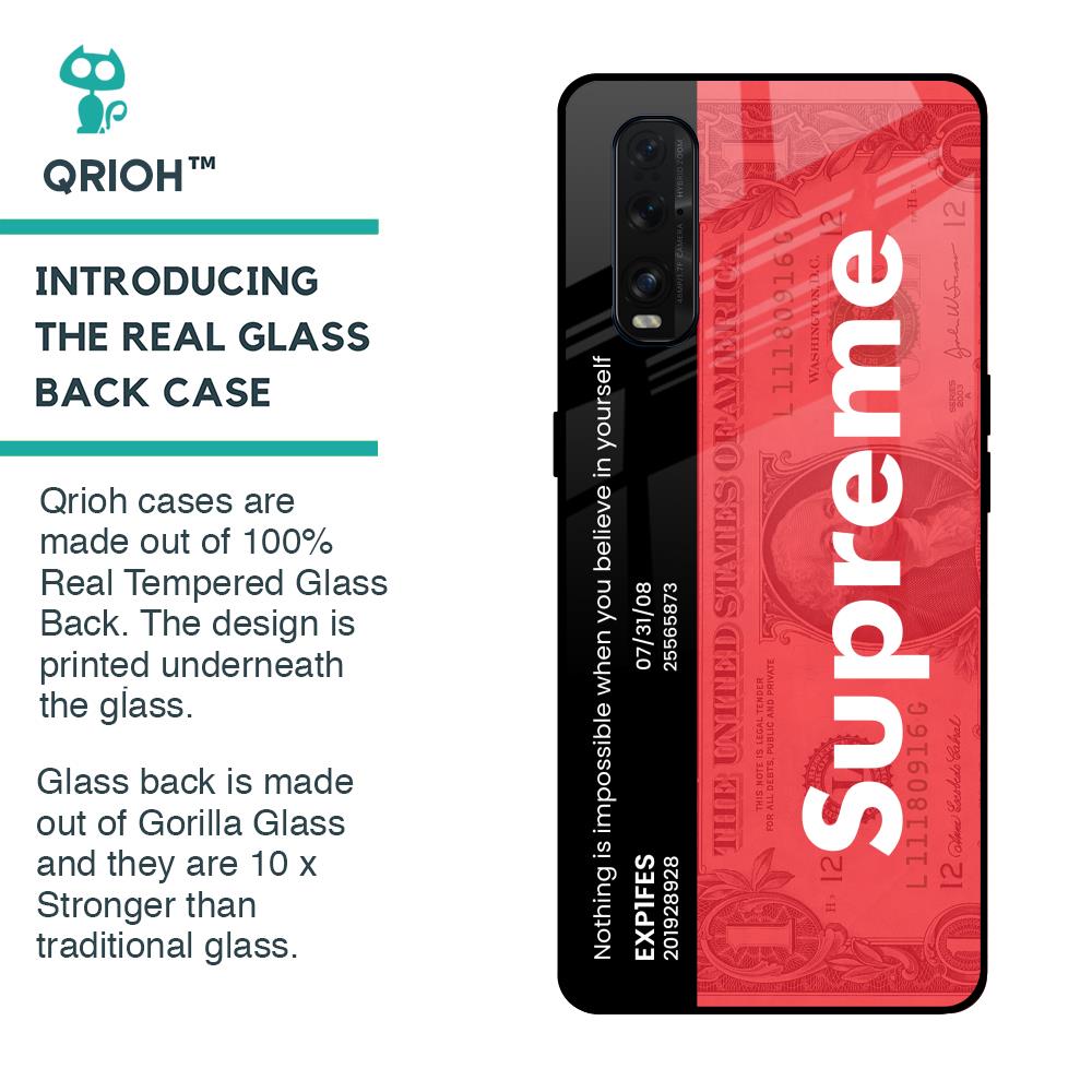 Supreme Ticket Glass Case for Oppo Find X2