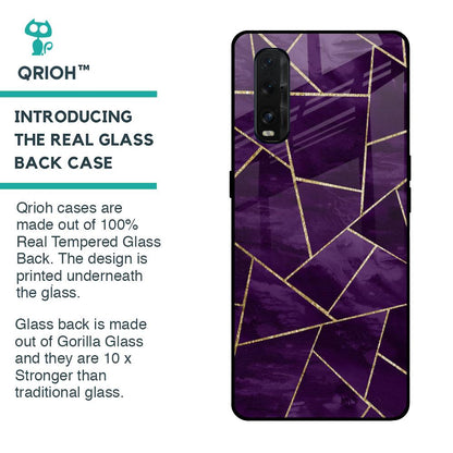 Geometric Purple Glass Case For Oppo Find X2