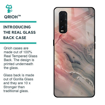 Pink And Grey Marble Glass Case For Oppo Find X2