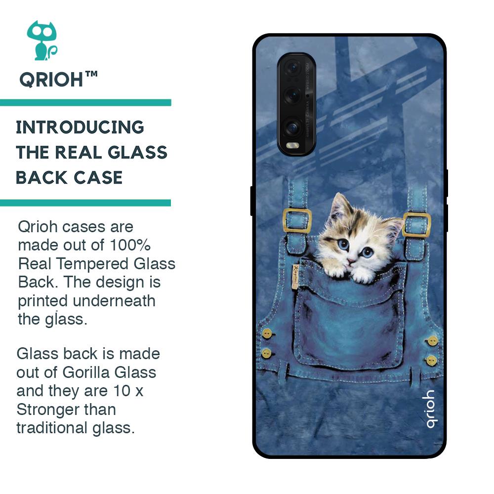 Kitty In Pocket Glass Case For Oppo Find X2
