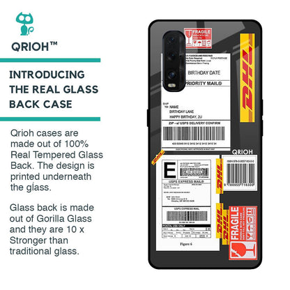 Cool Barcode Label Glass case For Oppo Find X2