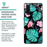 Tropical Leaves & Pink Flowers Glass case for Oppo Find X2