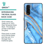 Vibrant Blue Marble Glass Case for Oppo Find X2