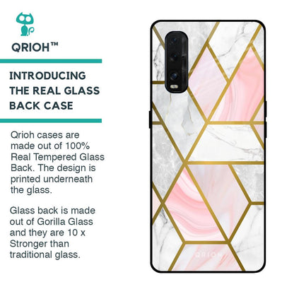 Geometrical Marble Glass Case for Oppo Find X2
