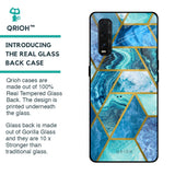 Turquoise Geometrical Marble Glass Case for Oppo Find X2