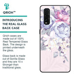 Elegant Floral Glass case for Oppo Find X2