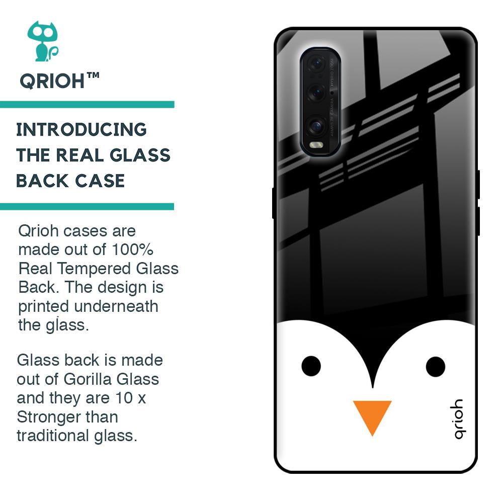 Cute Penguin Glass Case for Oppo Find X2