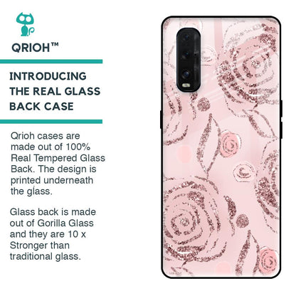 Shimmer Roses Glass case for Oppo Find X2
