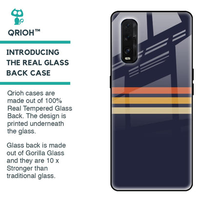 Tricolor Stripes Glass Case For Oppo Find X2