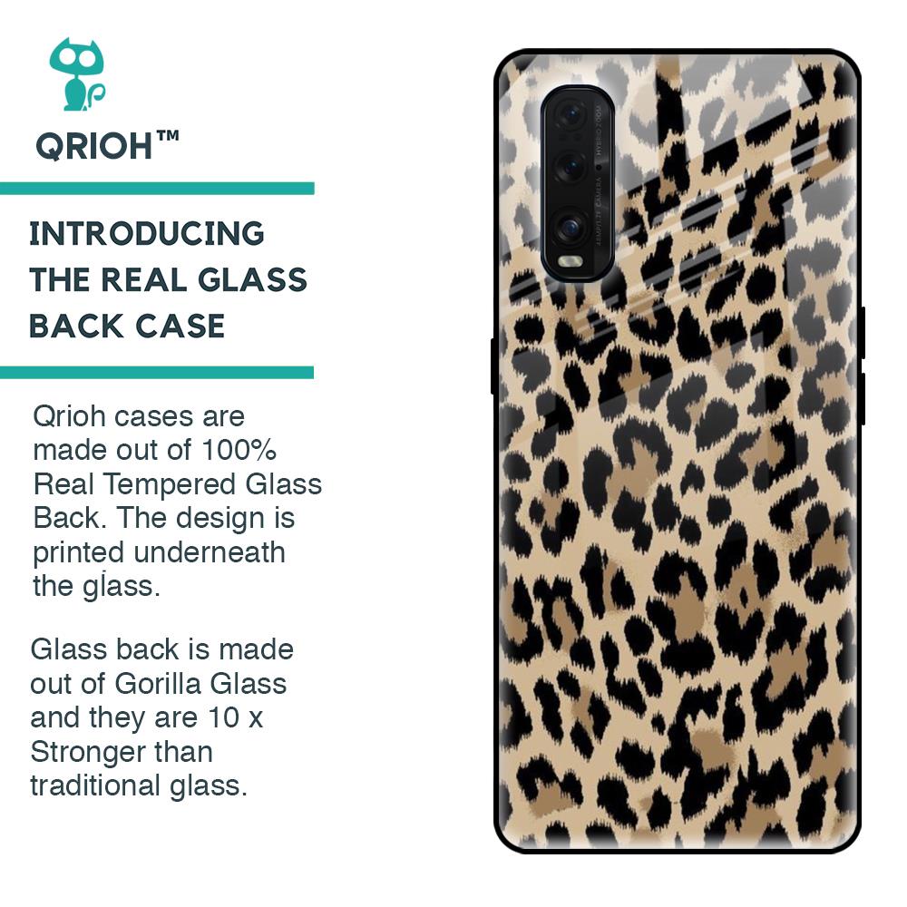 Leopard Seamless Glass Case For Oppo Find X2