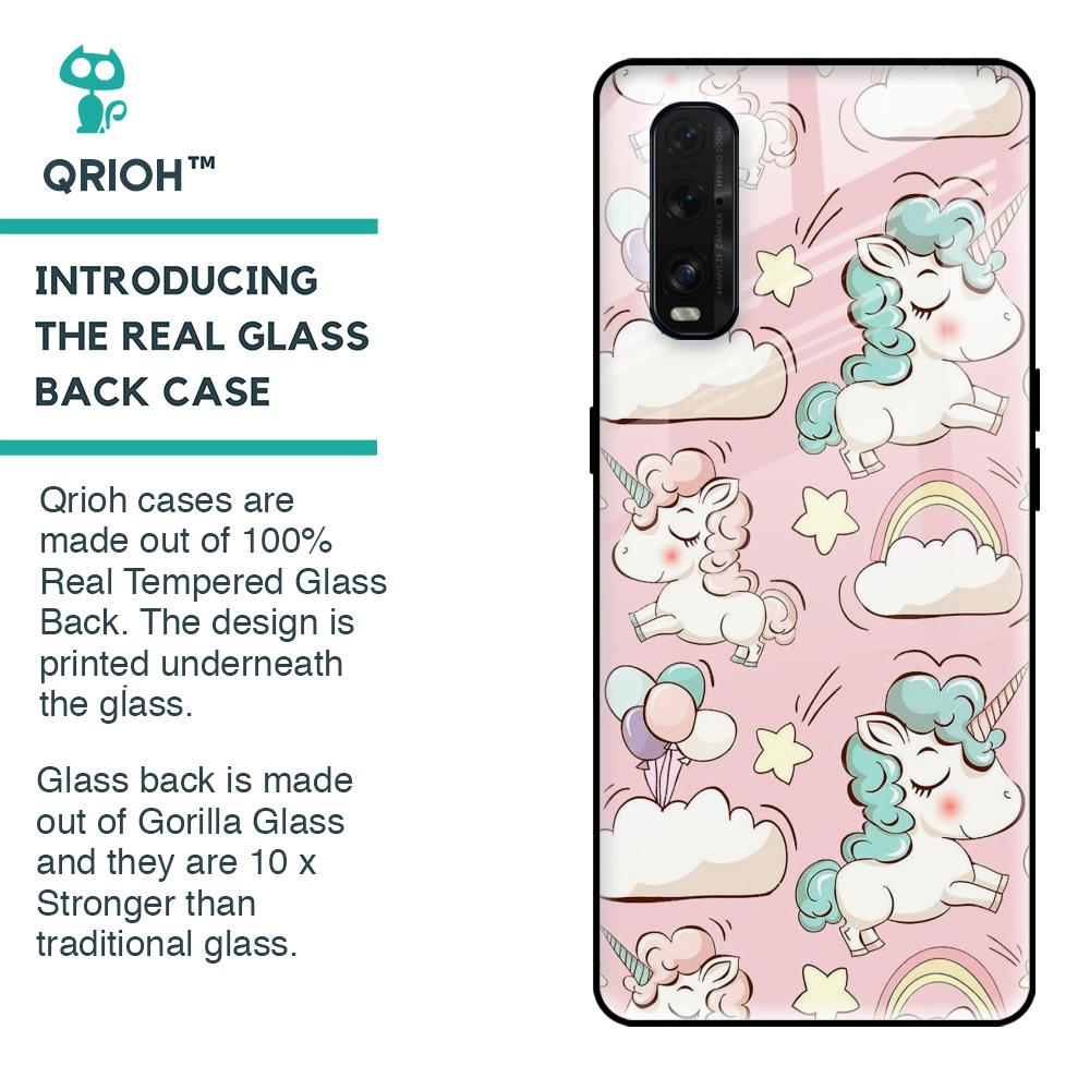 Balloon Unicorn Glass case for Oppo Find X2