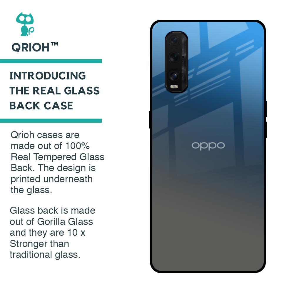 Blue Grey Ombre Glass Case for Oppo Find X2