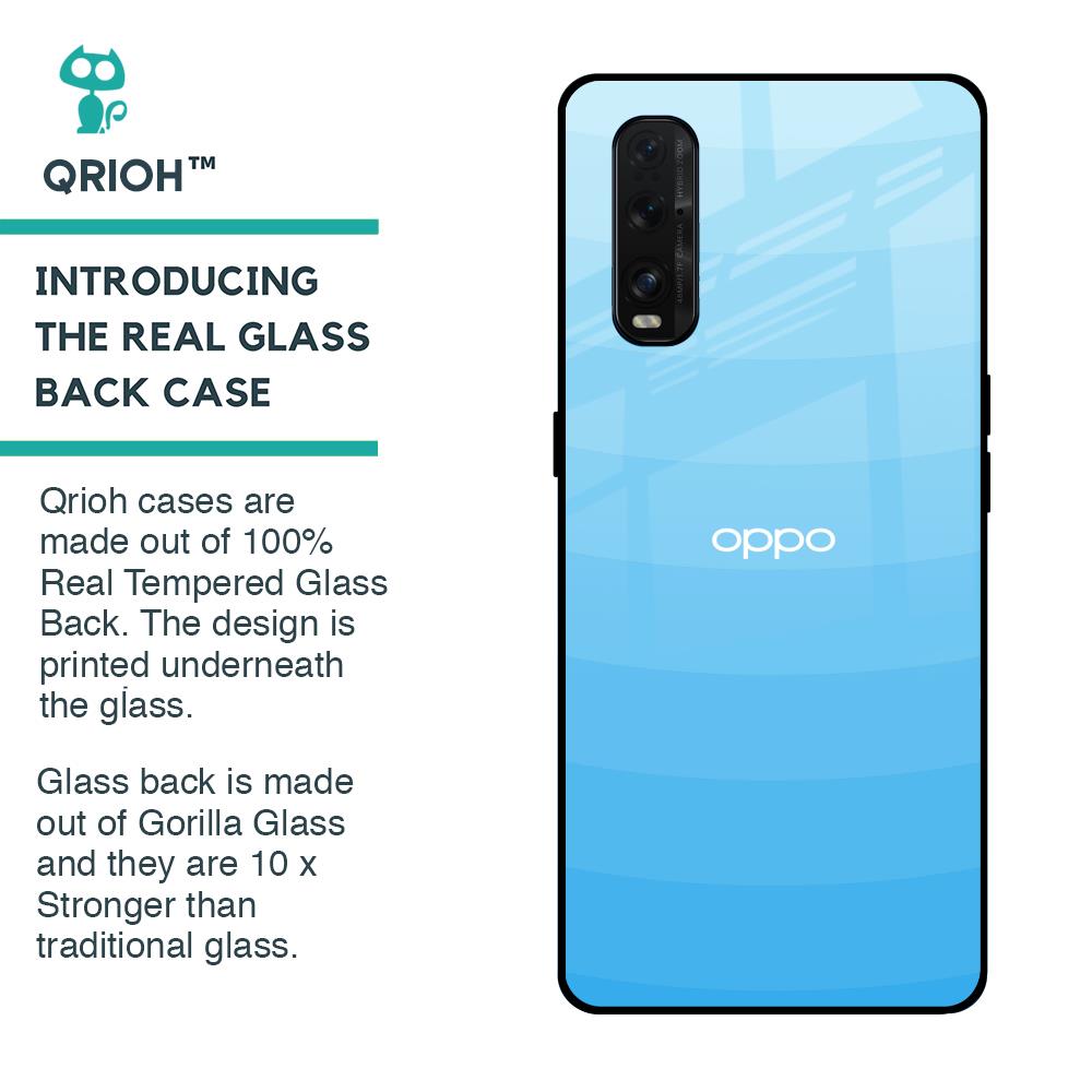Wavy Blue Pattern Glass Case for Oppo Find X2