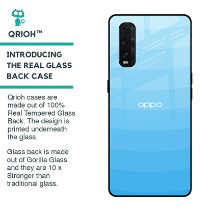 Wavy Blue Pattern Glass Case for Oppo Find X2