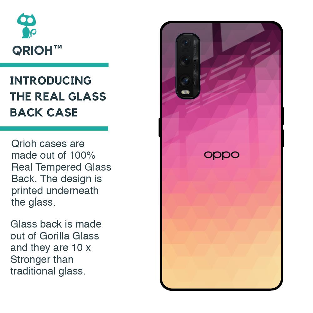 Geometric Pink Diamond Glass Case for Oppo Find X2