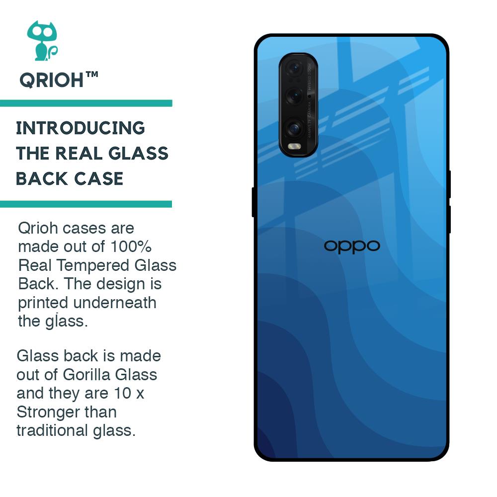 Blue Wave Abstract Glass Case for Oppo Find X2