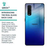 Blue Rhombus Pattern Glass Case for Oppo Find X2