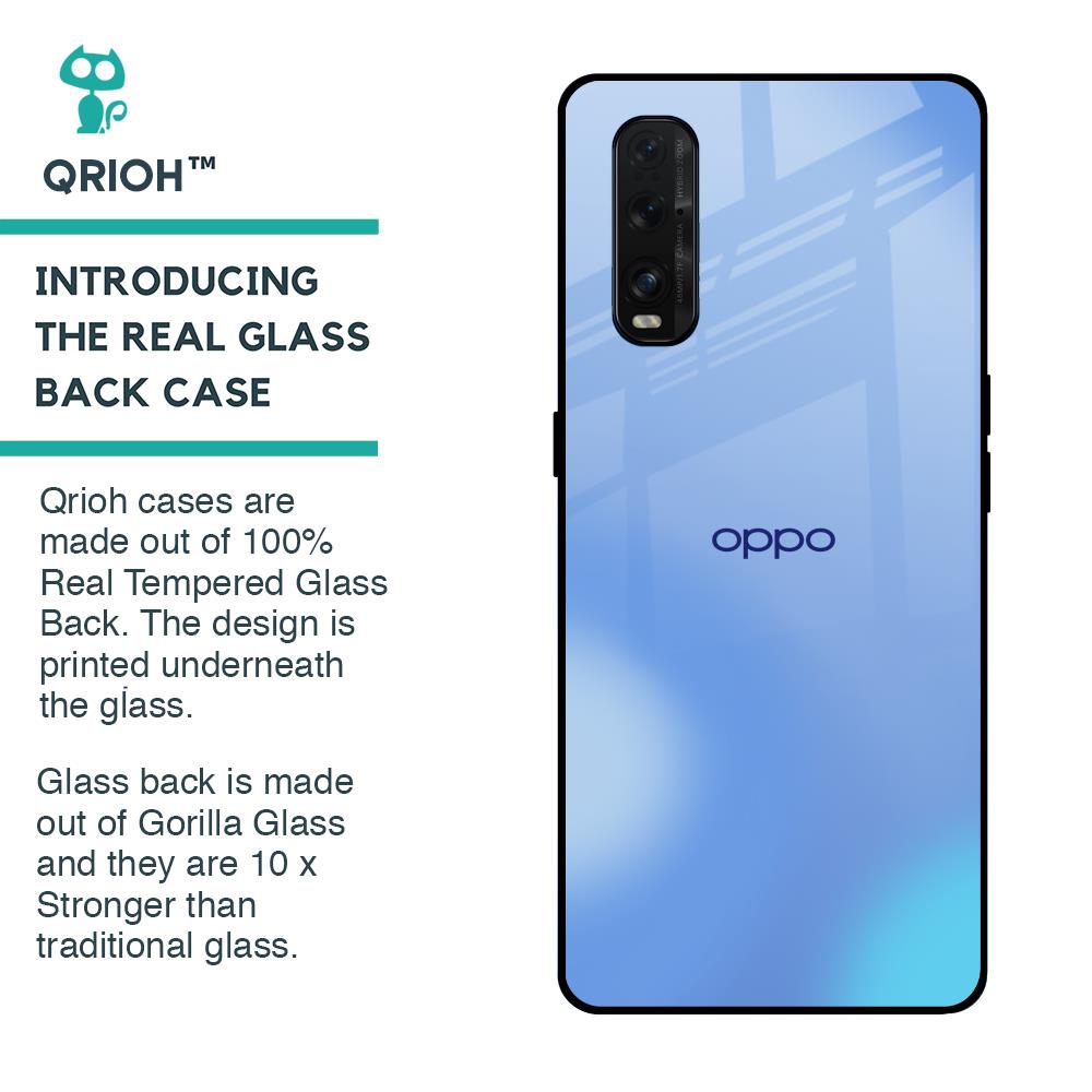 Vibrant Blue Texture Glass Case for Oppo Find X2