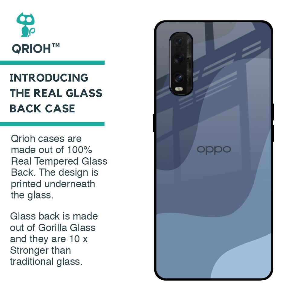 Navy Blue Ombre Glass Case for Oppo Find X2
