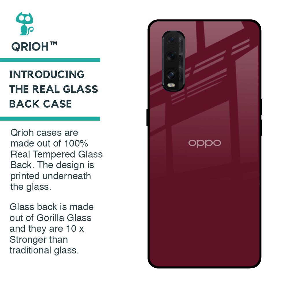 Classic Burgundy Glass Case for Oppo Find X2