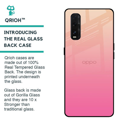 Pastel Pink Gradient Glass Case For Oppo Find X2