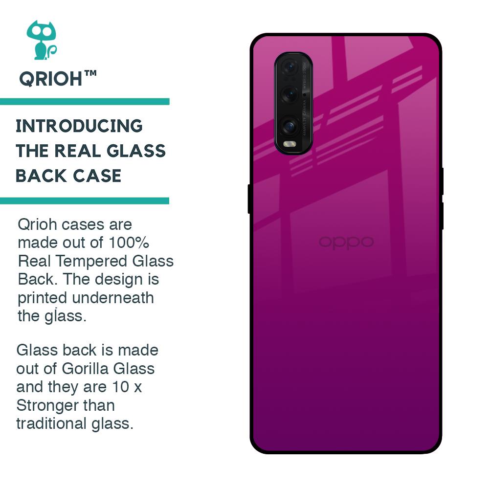 Magenta Gradient Glass Case For Oppo Find X2