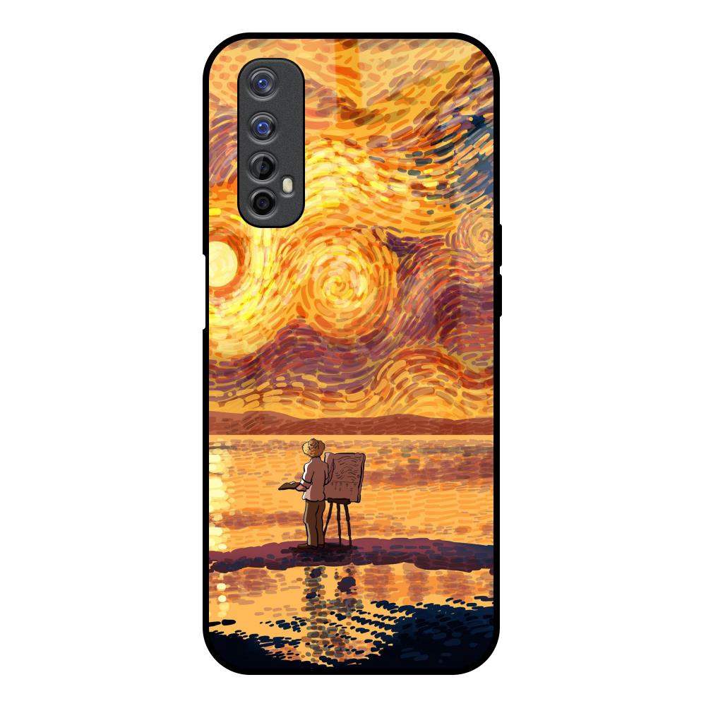 Sunset Vincent Realme 7 Glass Back Cover Online