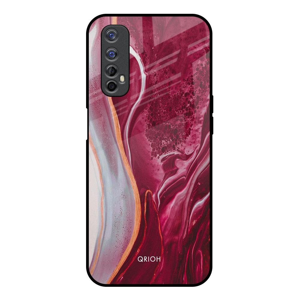 Crimson Ruby Realme 7 Glass Back Cover Online