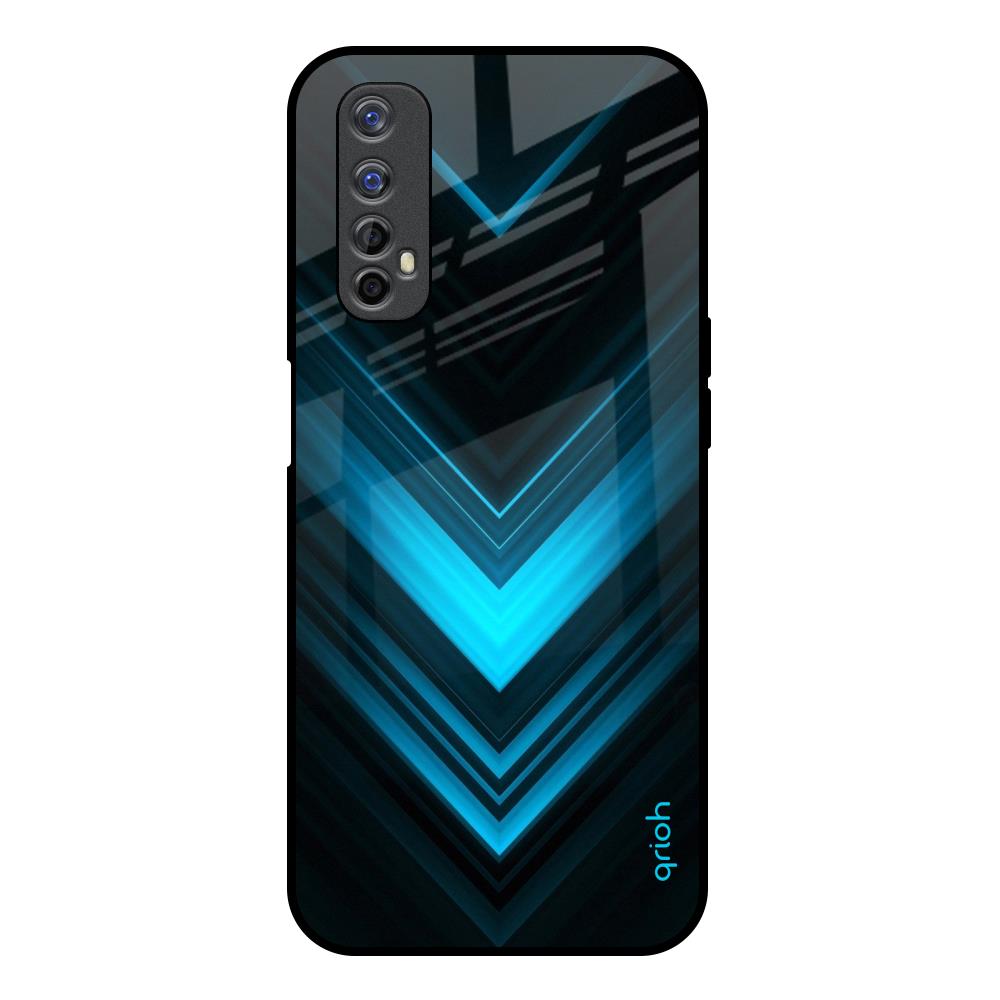 Vertical Blue Arrow Realme 7 Glass Back Cover Online