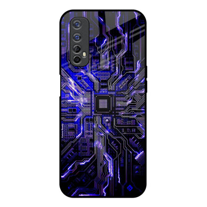 Techno Color Pattern Realme 7 Glass Back Cover Online