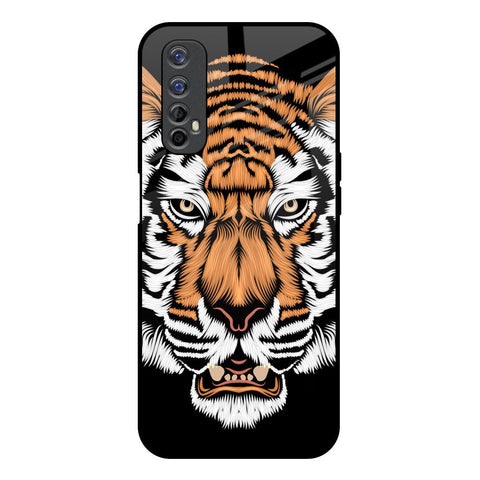 Angry Tiger Realme 7 Glass Back Cover Online