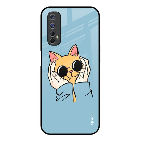 Adorable Cute Kitty Realme 7 Glass Back Cover Online