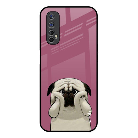 Funny Pug Face Realme 7 Glass Back Cover Online
