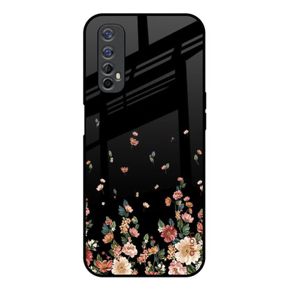 Floating Floral Print Realme 7 Glass Back Cover Online