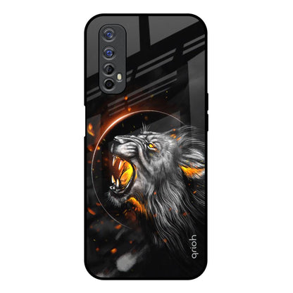 Aggressive Lion Realme 7 Glass Back Cover Online