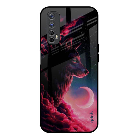 Moon Wolf Realme 7 Glass Back Cover Online