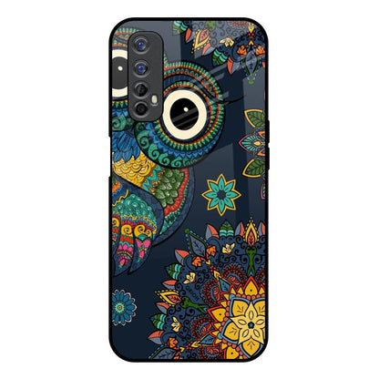 Owl Art Realme 7 Glass Back Cover Online