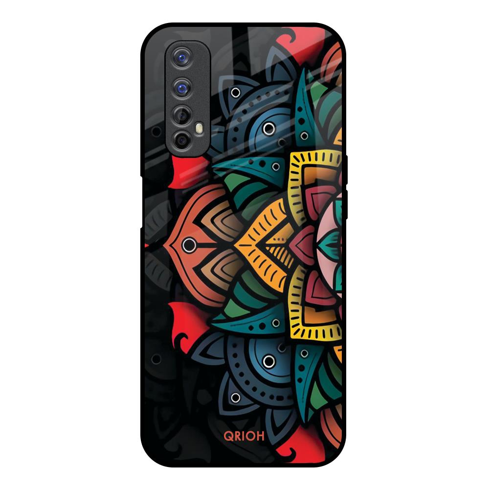 Retro Gorgeous Flower Realme 7 Glass Back Cover Online