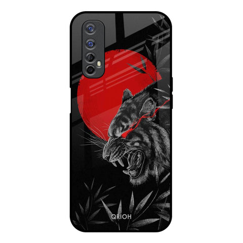 Red Moon Tiger Realme 7 Glass Back Cover Online