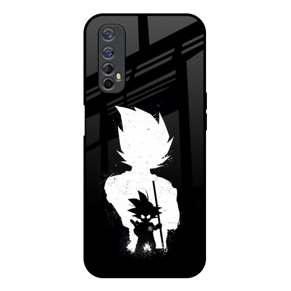 Monochrome Goku Realme 7 Glass Back Cover Online