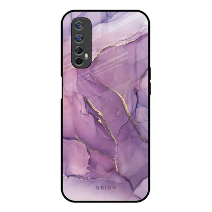 Purple Gold Marble Realme 7 Glass Back Cover Online
