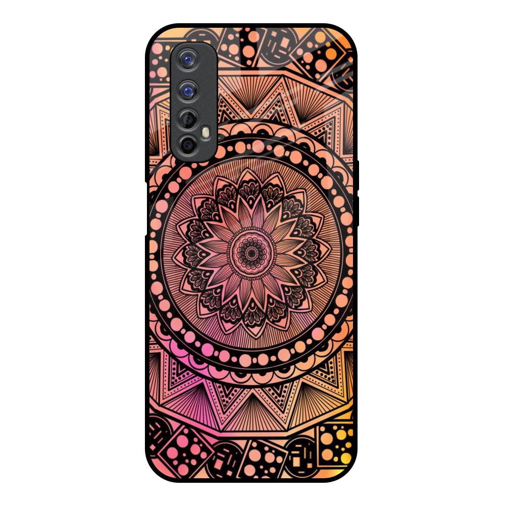 Floral Mandala Realme 7 Glass Back Cover Online